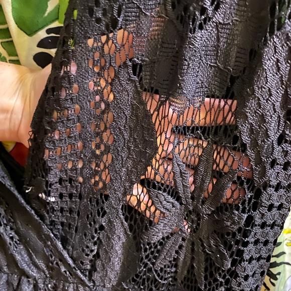 Sheer Sexy Black Lace Romper Playsuit Open Back - Picture 5 of 7